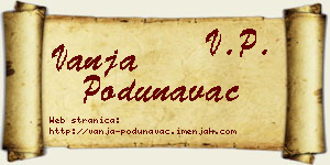 Vanja Podunavac vizit kartica